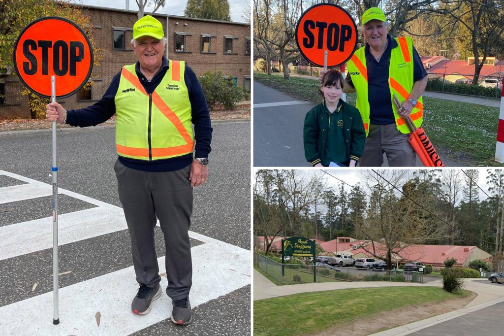 The school's beloved crossing guard was banned by students as young as five after parents complained